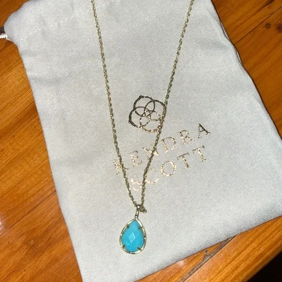 Kendra Scott Gold Necklace with Turquoise Pendant - Picture 3 of 6